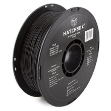 Load image into Gallery viewer, Hatchbox PLA 3d printer filament in black.