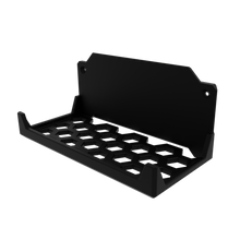 Load image into Gallery viewer, 3D render of power brick stackable mount, in black, front asymmetrical view.