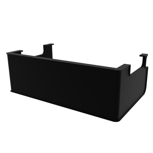 3D render of Radion XR30 Compatible Light Shade, in black, asymmetrical view. 
