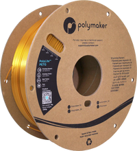 Load image into Gallery viewer, Spool of PolyLite PETG 3D printer filament in gold.
