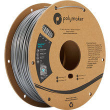 Load image into Gallery viewer, Spool of PolyLite PETG 3D printer filament in silver.