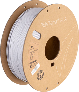Spool of PolyTerra PLA 3D printer filament in marble white. 