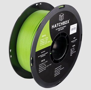 Hatchbox PETG 3d printer filament in lime green.