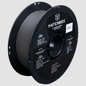 Hatchbox PLA 3d printer filament in matte black.