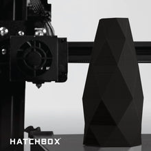 Load image into Gallery viewer, Hatchbox PLA example of black 3d print on 3d printer.
