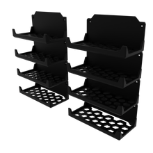 Load image into Gallery viewer, 3D render of eight power brick mount, in black, showing off their stackability. 
