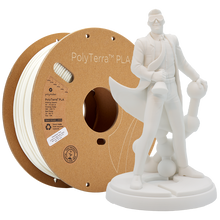 Load image into Gallery viewer, Spool of PolyTerra PLA 3D printer filament in cotton white. 
