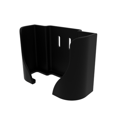 Side view of Ecotech Vectra Controller Compatible Mount 3d render in black.