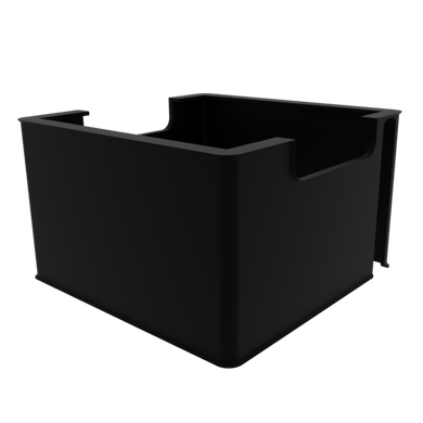 3D render of full wrap variant of Radion XR15 Compatible Light Shade in black, asymmetrical view. 