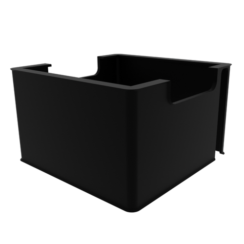 3D render of full wrap variant of Radion XR15 Compatible Light Shade in black, asymmetrical view. 