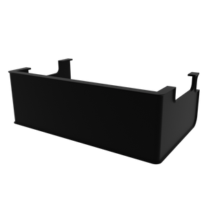 3D render of Radion XR30 Compatible Light Shade, in black, asymmetrical view. 