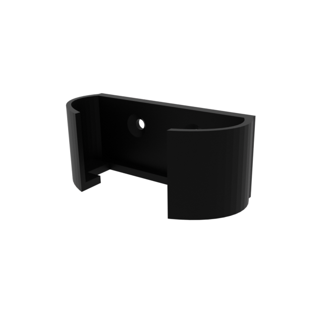 Front diagonal view of Ecotech Vortech MP10w Controller Mount 3d render in black.