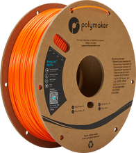 Load image into Gallery viewer, Spool of PolyLite PETG 3D printer filament in orange. 
