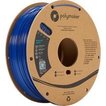 Load image into Gallery viewer, Spool of PolyLite PETG 3D printer filament in blue. 
