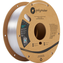 Load image into Gallery viewer, Spool of PolyLite PETG 3D printer filament in transparent. 
