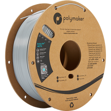 Load image into Gallery viewer, Spool of PolyLite PETG 3D printer filament in grey.
