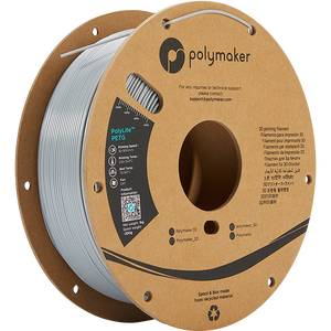 Spool of PolyLite PETG 3D printer filament in grey.