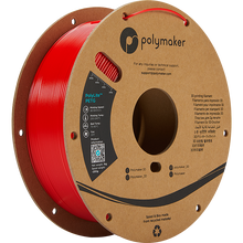 Load image into Gallery viewer, Spool of PolyLite PETG 3D printer filament in red. 
