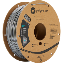 Load image into Gallery viewer, Spool of PolyLite PETG 3D printer filament in silver. 
