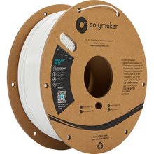 Load image into Gallery viewer, Spool of PolyLite PETG 3D printer filament in white. 
