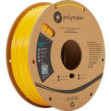 Load image into Gallery viewer, Spool of PolyLite PETG 3D printer filament in yellow. 

