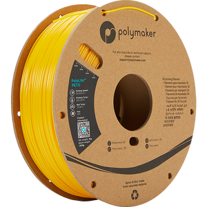 Spool of PolyLite PETG 3D printer filament in yellow. 