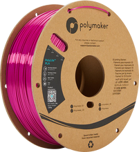 Load image into Gallery viewer, Spool of PolyLite PLA 3D printer filament in silk magenta.
