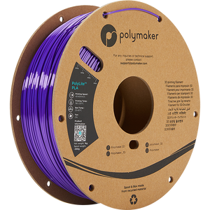 Spool of PolyLite PLA 3D printer filament in silk purple. 
