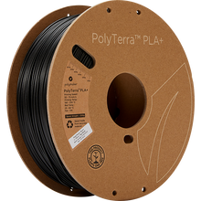 Load image into Gallery viewer, A spool of PolyTerra PLA+ 3D printer filament in black. 
