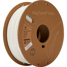 Load image into Gallery viewer, A spool of PolyTerra PLA+ 3D printer filament in cotton white. 
