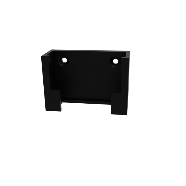 Front view of Jebao OW Series Equipment Mount 3d render in black.