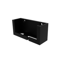 Load image into Gallery viewer, 3D render of Tunze Osmolator 5107 ATO Controller Equipment Mount, in black, front asymmetrical view.
