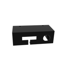 Load image into Gallery viewer, 3D render of Tunze Osmolator 5107 ATO Controller Equipment Mount, in black, bottom asymmetrical view.
