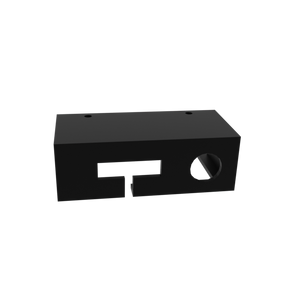 3D render of Tunze Osmolator 5107 ATO Controller Equipment Mount, in black, bottom asymmetrical view.